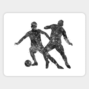 Soccer player black and white Magnet